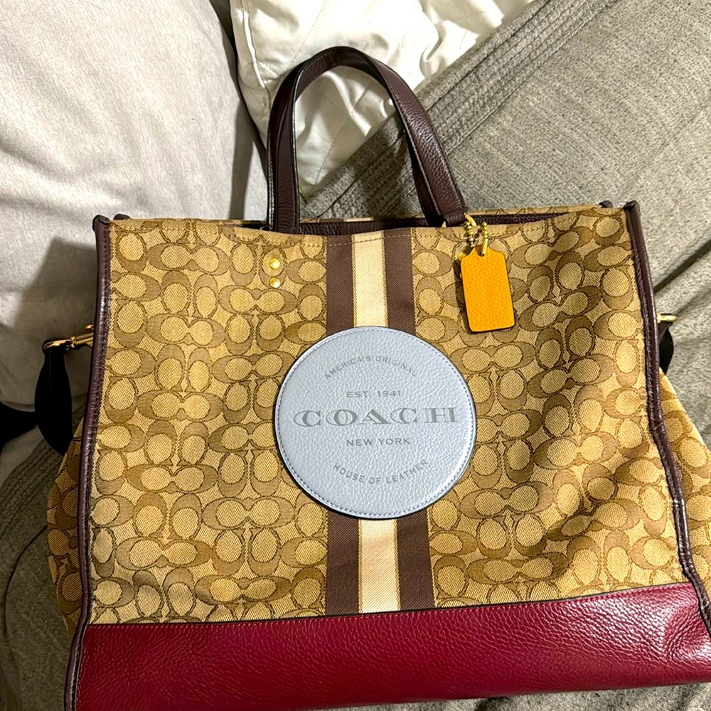 Coach, leather and fabric messenger bag